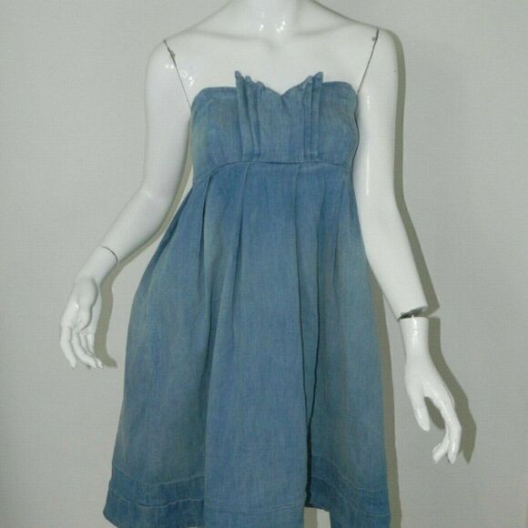 Current Elliot Dress Strapless Denim Mini Small - Picture 2 of 11